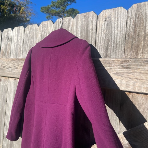 J. Crew Women's Aubergine Merlot Rich Purple Wool Car Coat Size P 10 - Picture 9 of 14